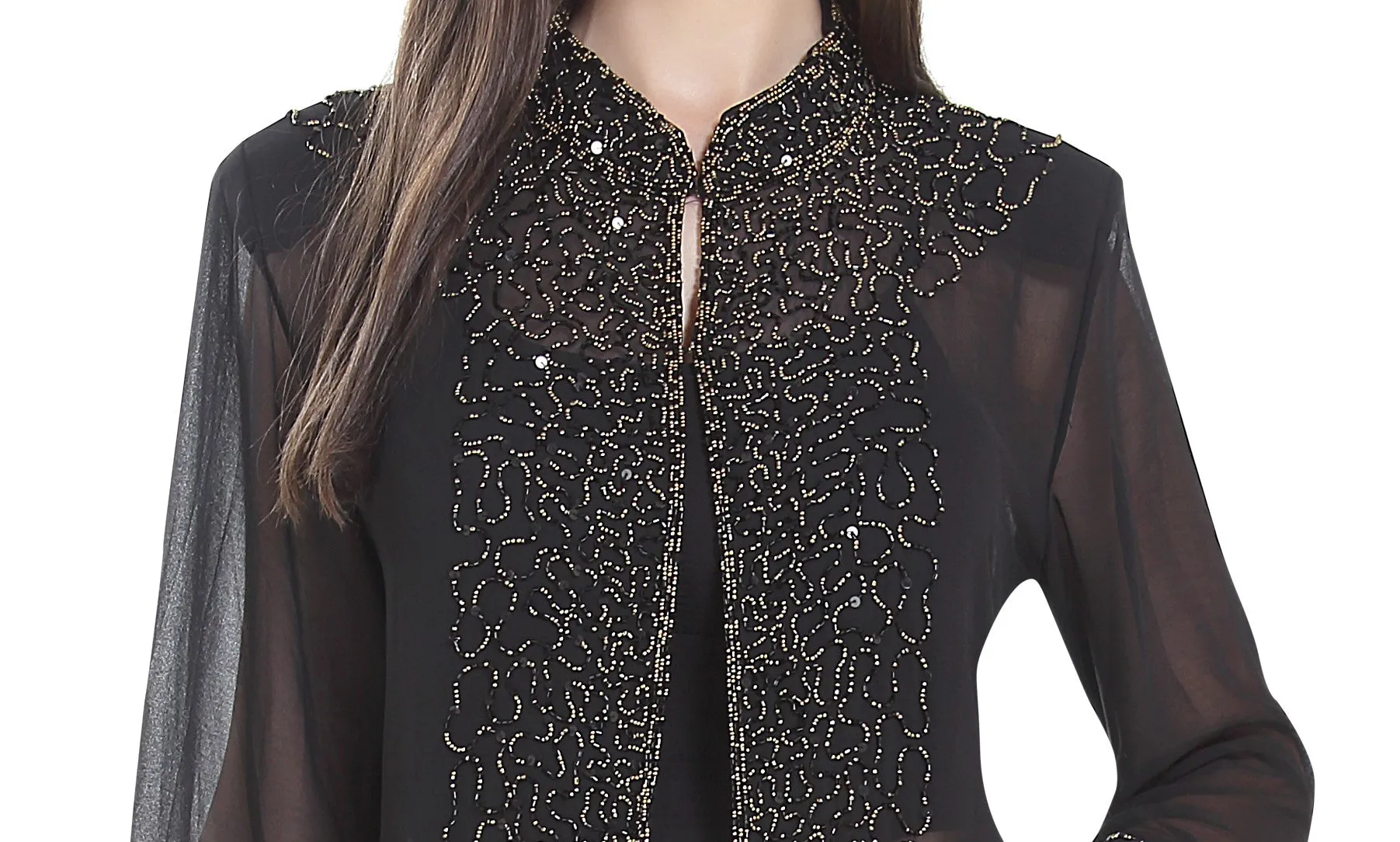 Long Overcoat Jacket With Embroidery