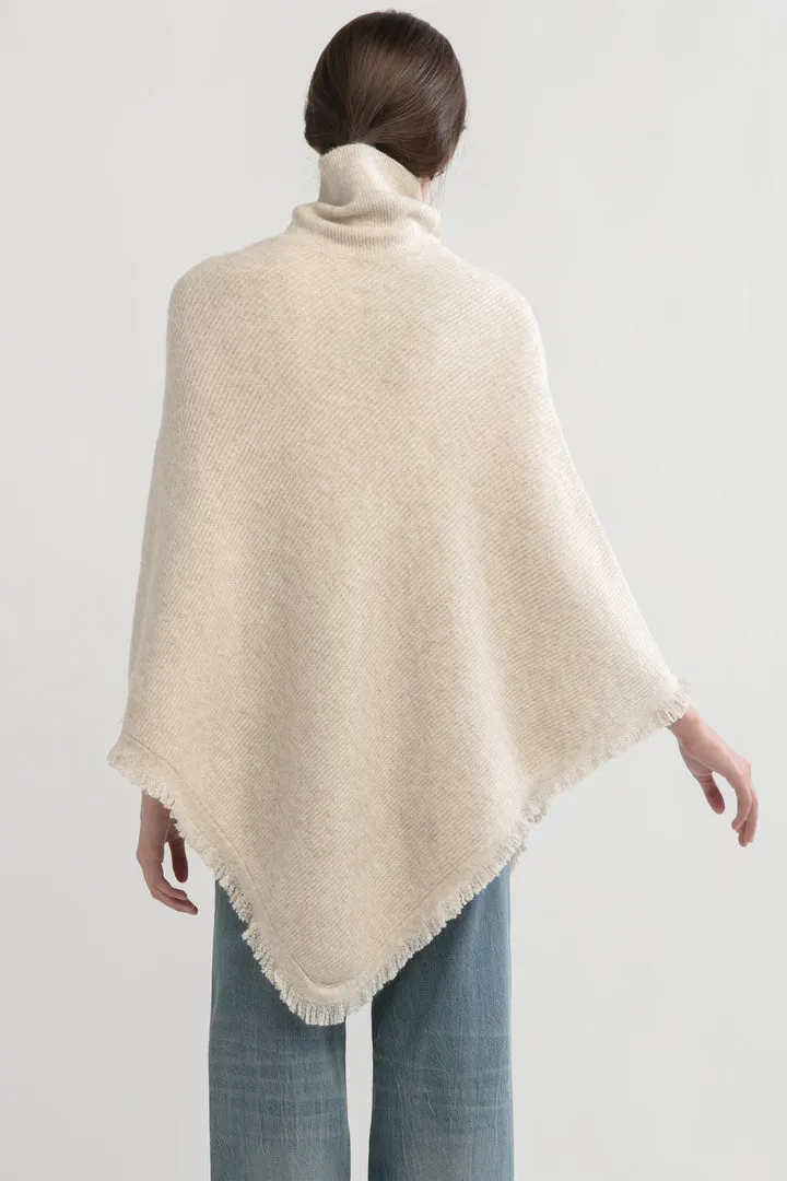 Look By M Tassel Knit Cape Poncho SM2415