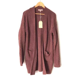 Love Tree Purple Chenille Cardigan NWT- Size S