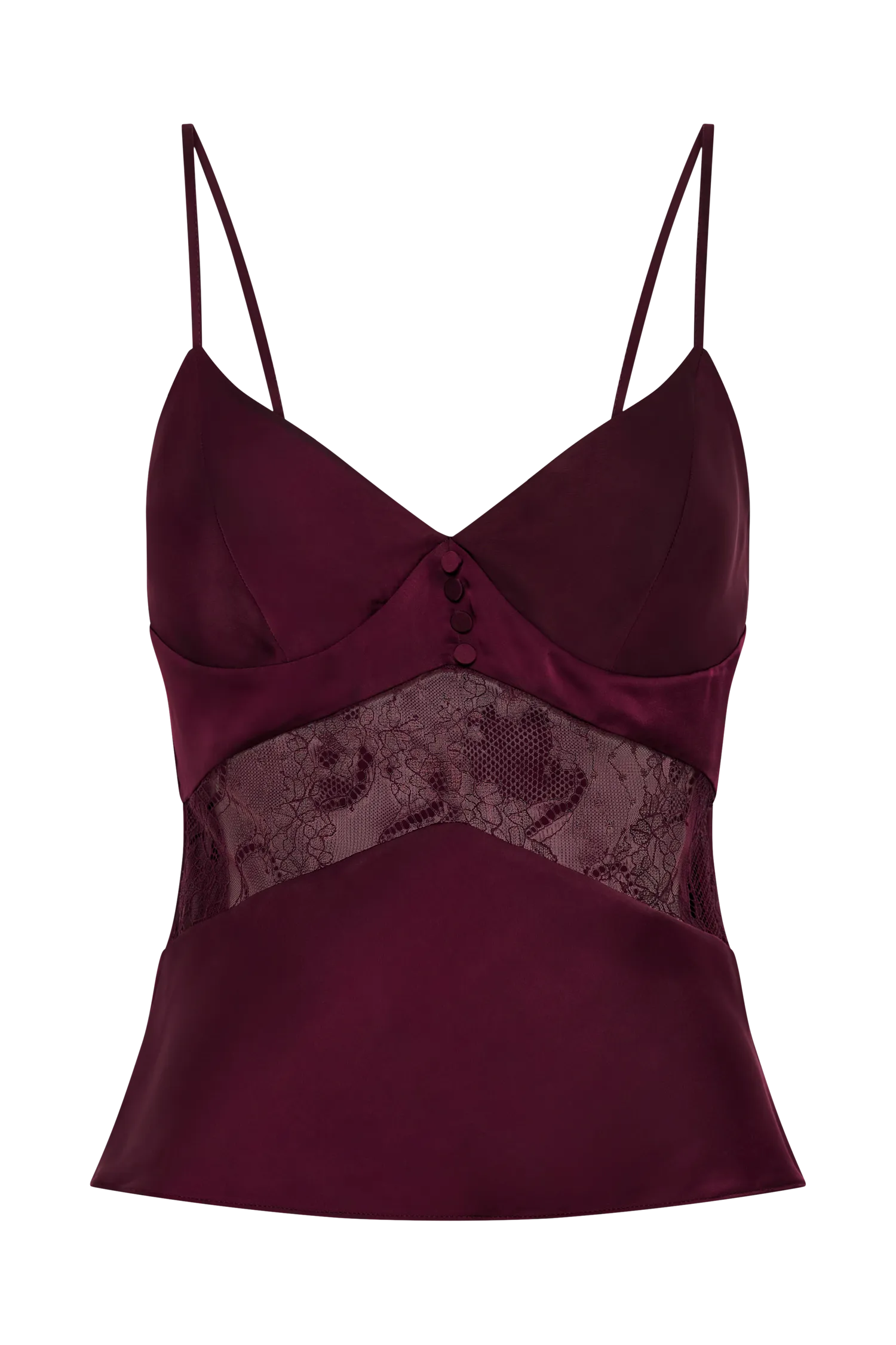 Luella Satin Lace Cami Top - Plum