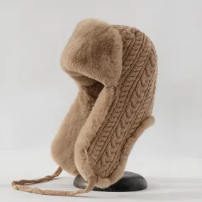 Luxe Knit Fur Trapper Hat