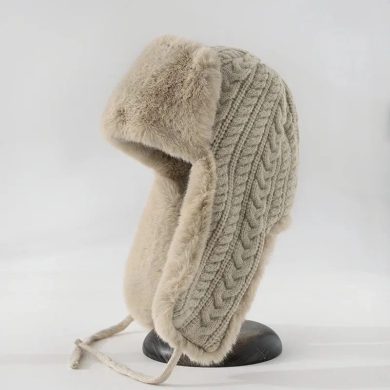Luxe Knit Fur Trapper Hat