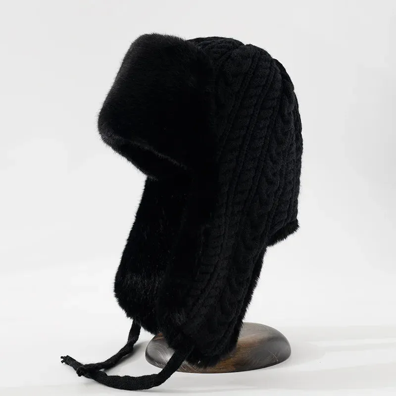 Luxe Knit Fur Trapper Hat