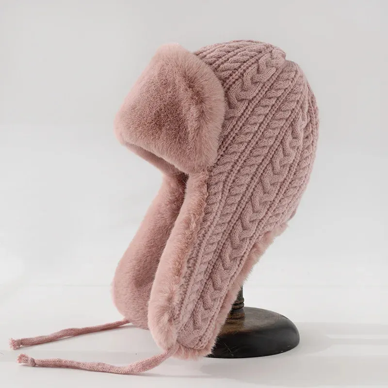 Luxe Knit Fur Trapper Hat