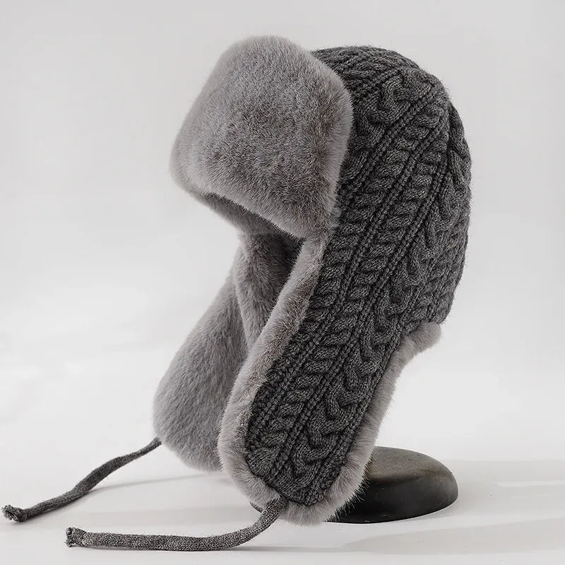 Luxe Knit Fur Trapper Hat