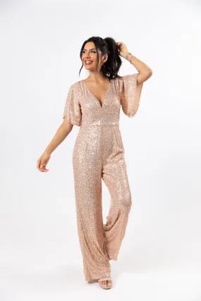 Martini Moments Champagne Sequin Jumpsuit FINAL SALE