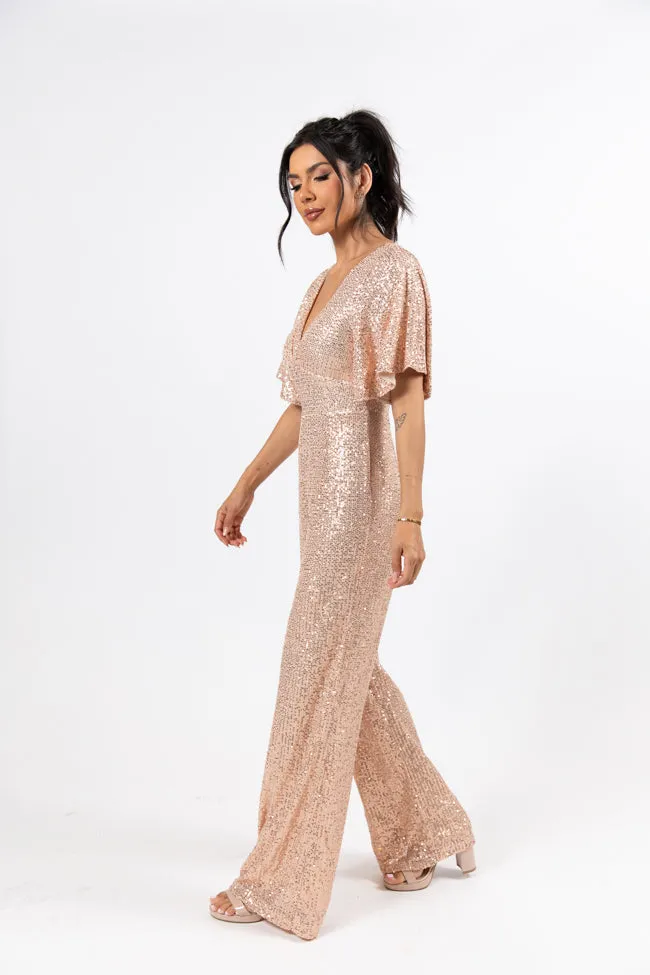 Martini Moments Champagne Sequin Jumpsuit FINAL SALE