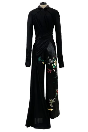 Masterpiece Fall 2001 Jean Paul Gaultier Runway Haute Couture Beaded & Embroidered Pant w Silk Jersey Top Set