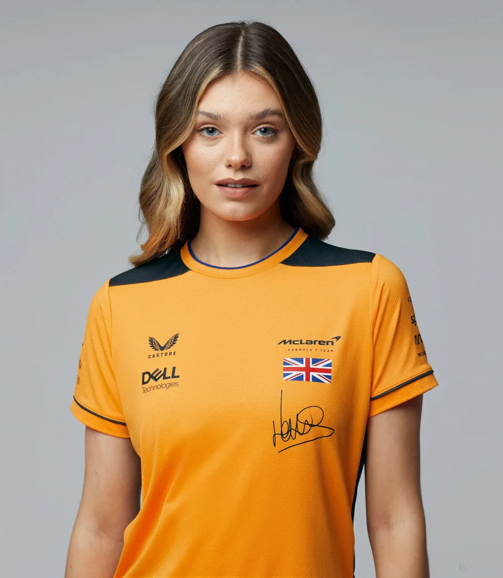 McLaren Womens T-Shirt, Lando Norris Team, Orange, 2022