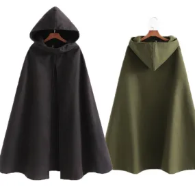 Medieval Fashion Sleeveless Hooded Cloak
