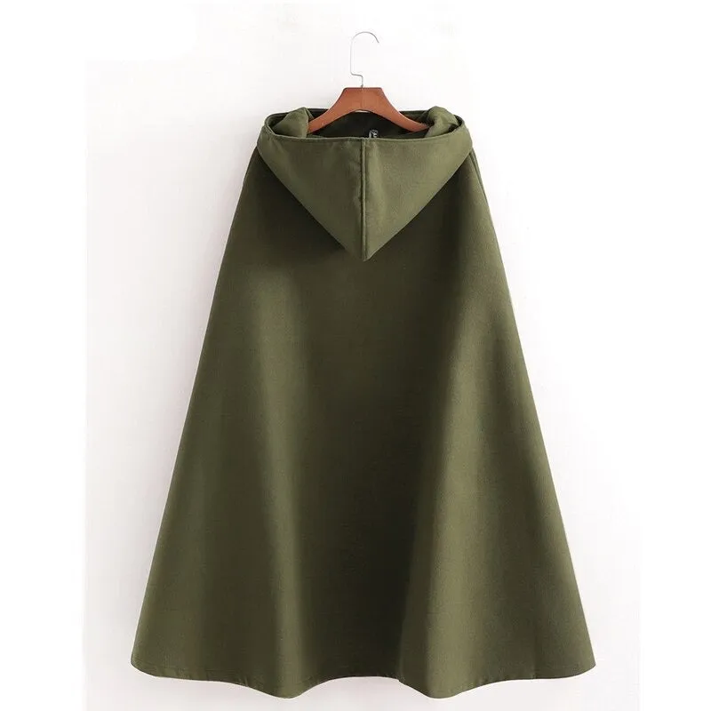 Medieval Fashion Sleeveless Hooded Cloak