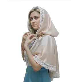 Medieval Lace Trim Hooded Cape Short Cloak