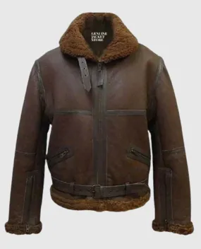 Men's B3 Aviator RAF Shearling Flight Bomber Jacket