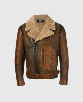 Men's Brown Shearling Jacket
