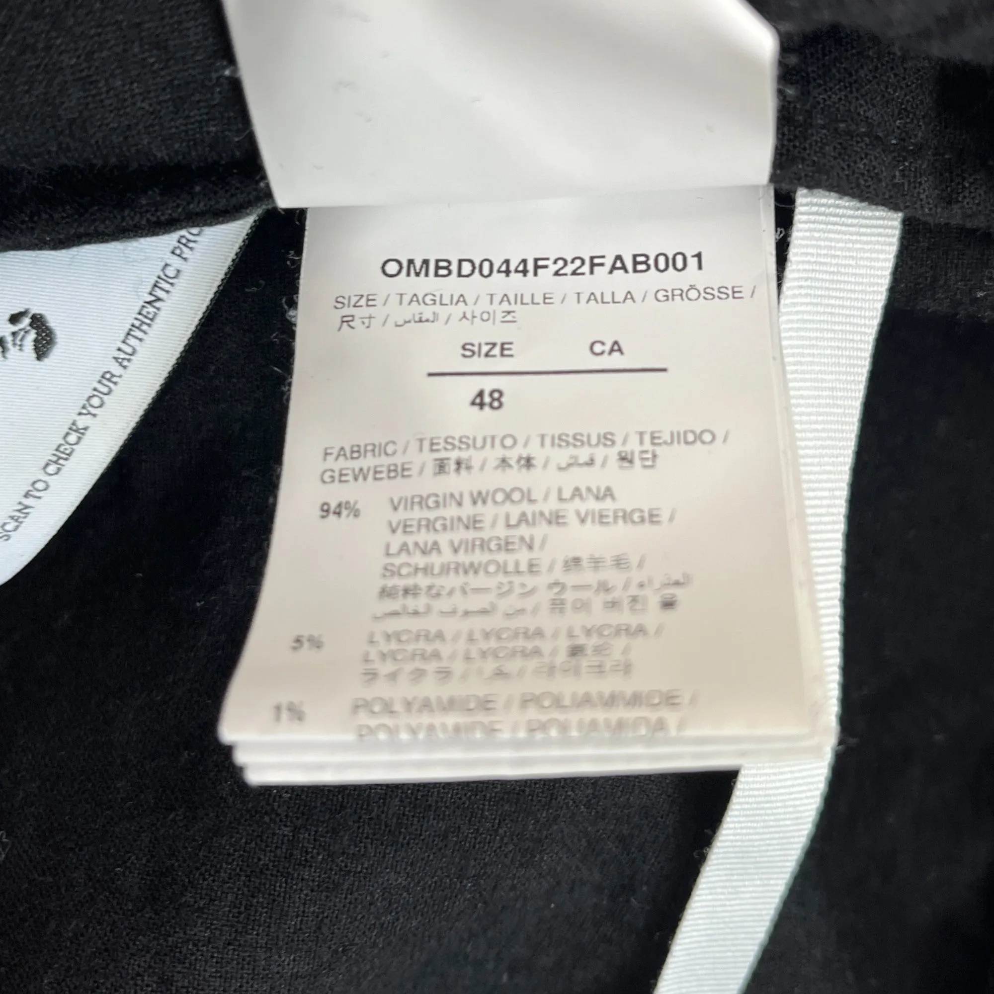 Men's Embroidered Logo Track Jacket Black Size IT 48 / UK M