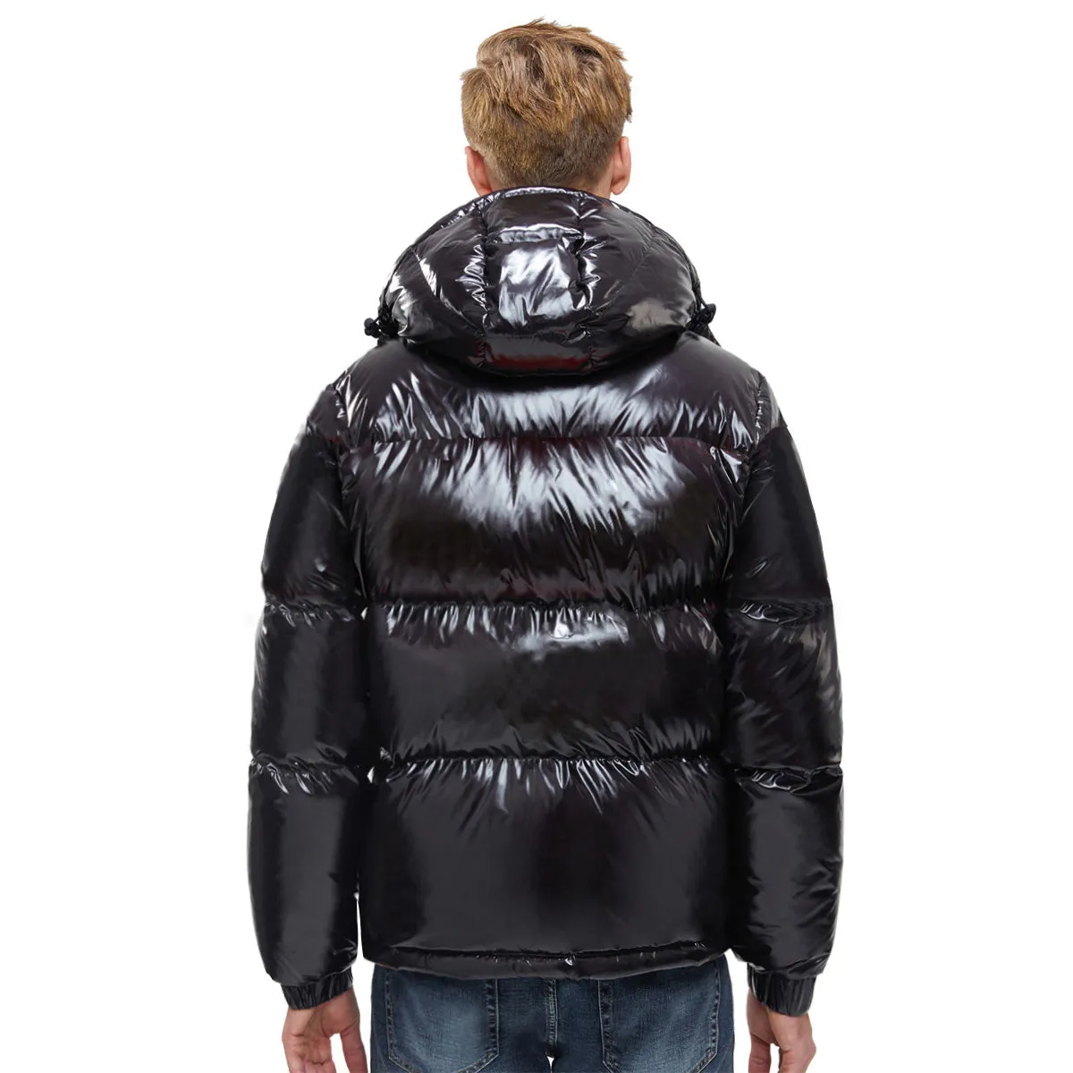 Mens winter Jacket Glossy Shiny Goose Down