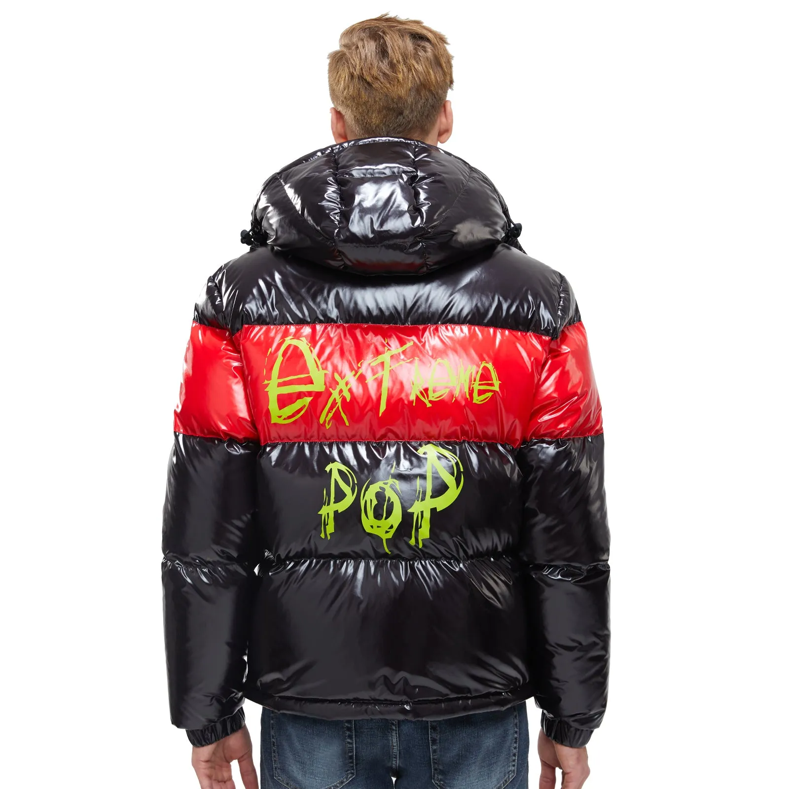 Mens winter Jacket Glossy Shiny Goose Down