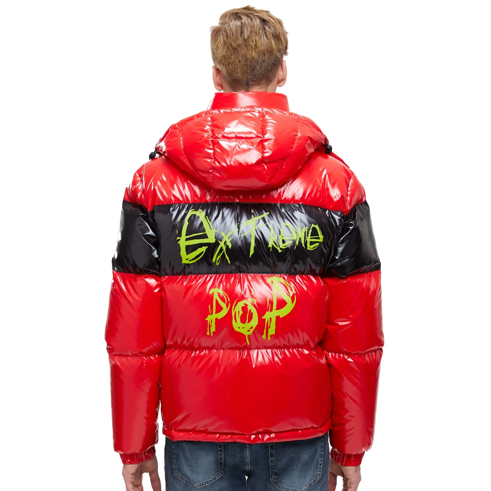 Mens winter Jacket Glossy Shiny Goose Down
