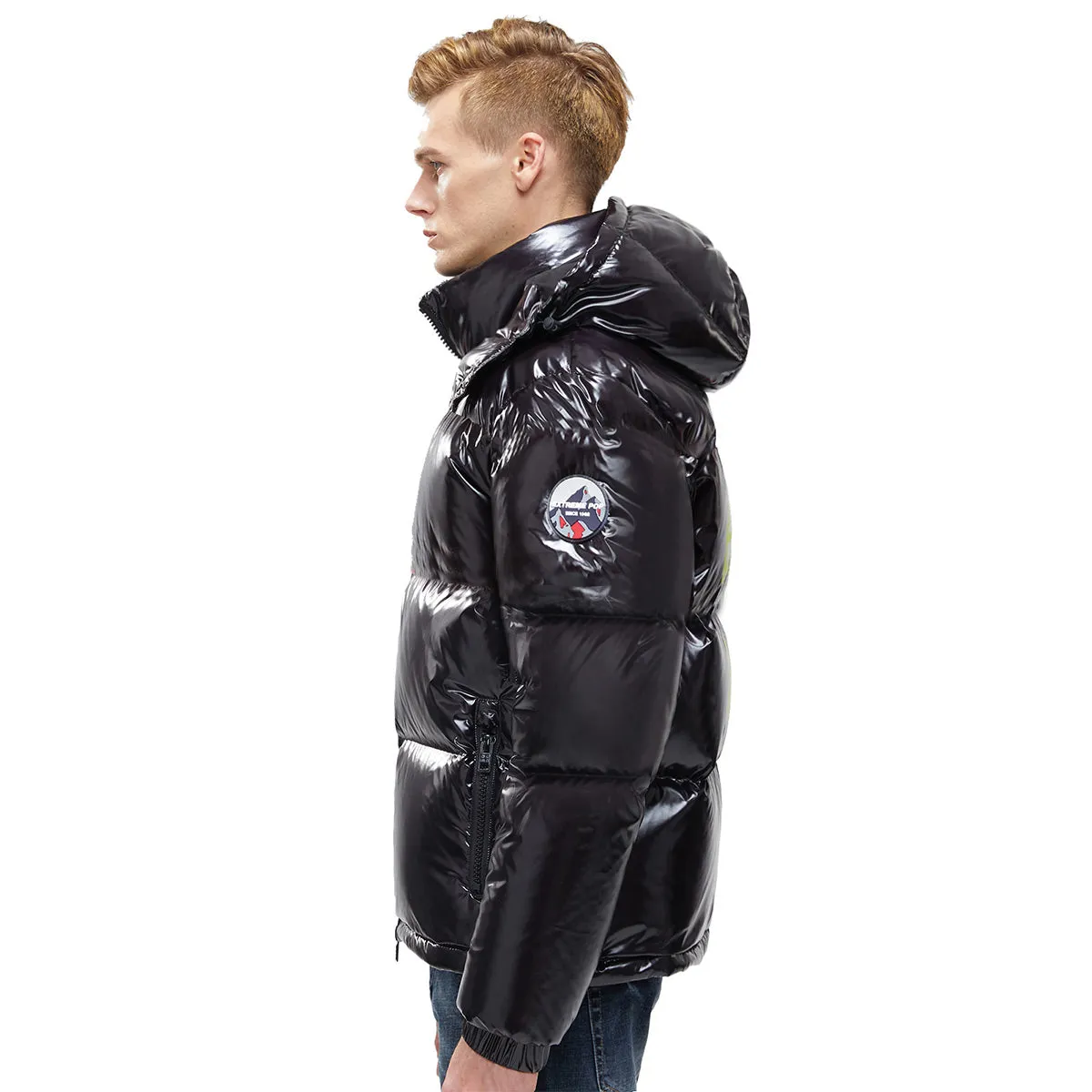 Mens winter Jacket Glossy Shiny Goose Down