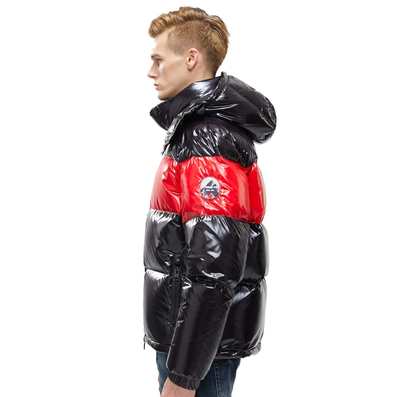 Mens winter Jacket Glossy Shiny Goose Down
