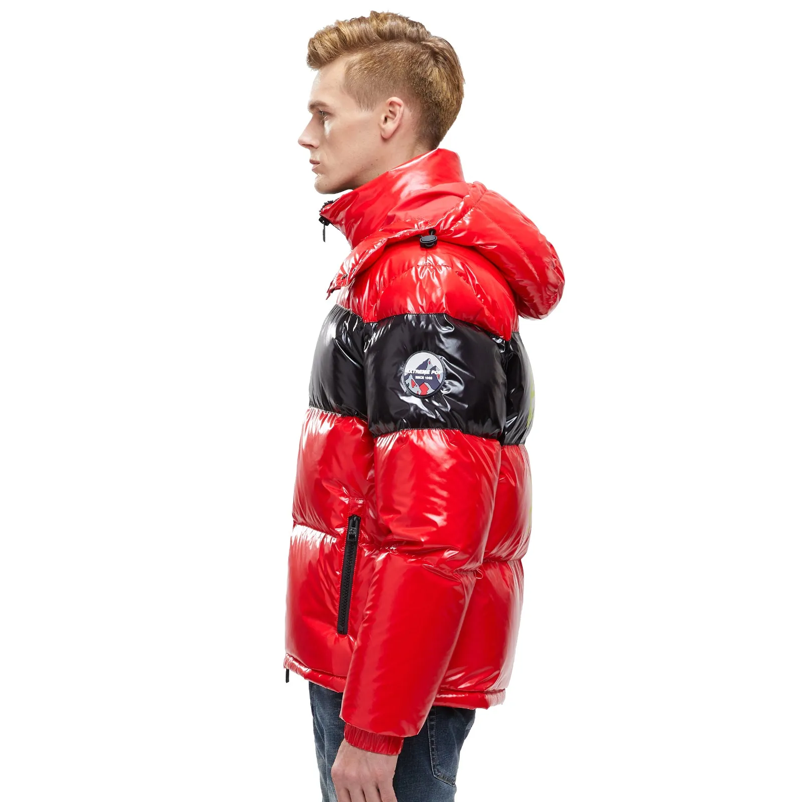 Mens winter Jacket Glossy Shiny Goose Down