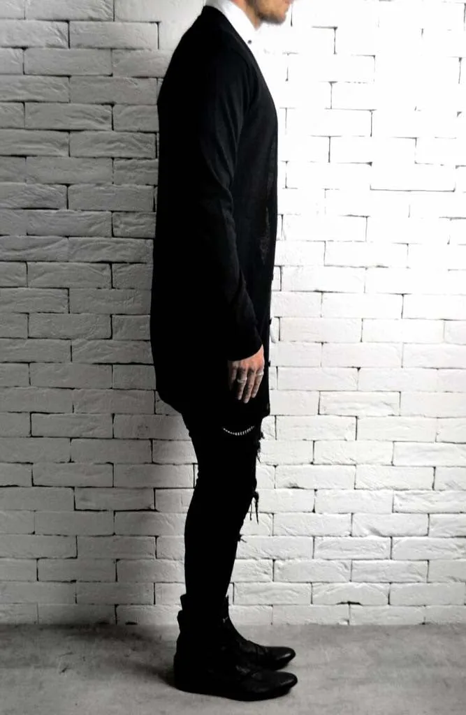 Merino Button Cardigan - Black