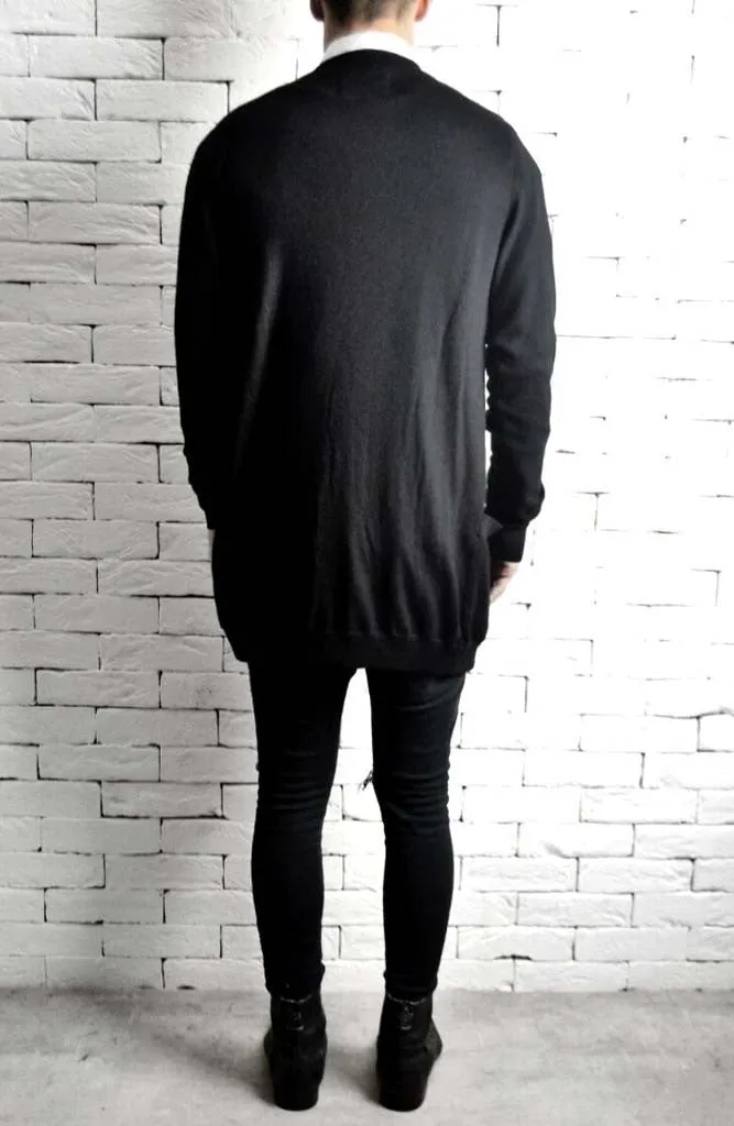 Merino Button Cardigan - Black