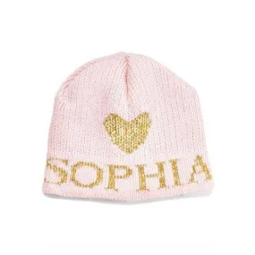 Metallic Single Heart Personalized Knit Hat