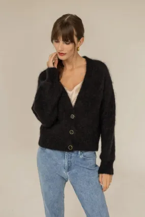 Mia Mohair Cardigan Black