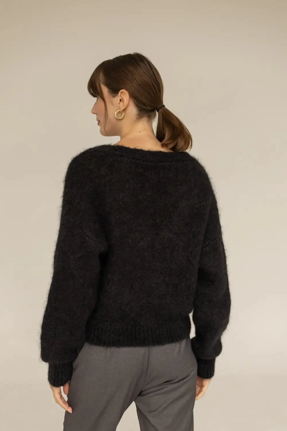 Mia Mohair Cardigan Black
