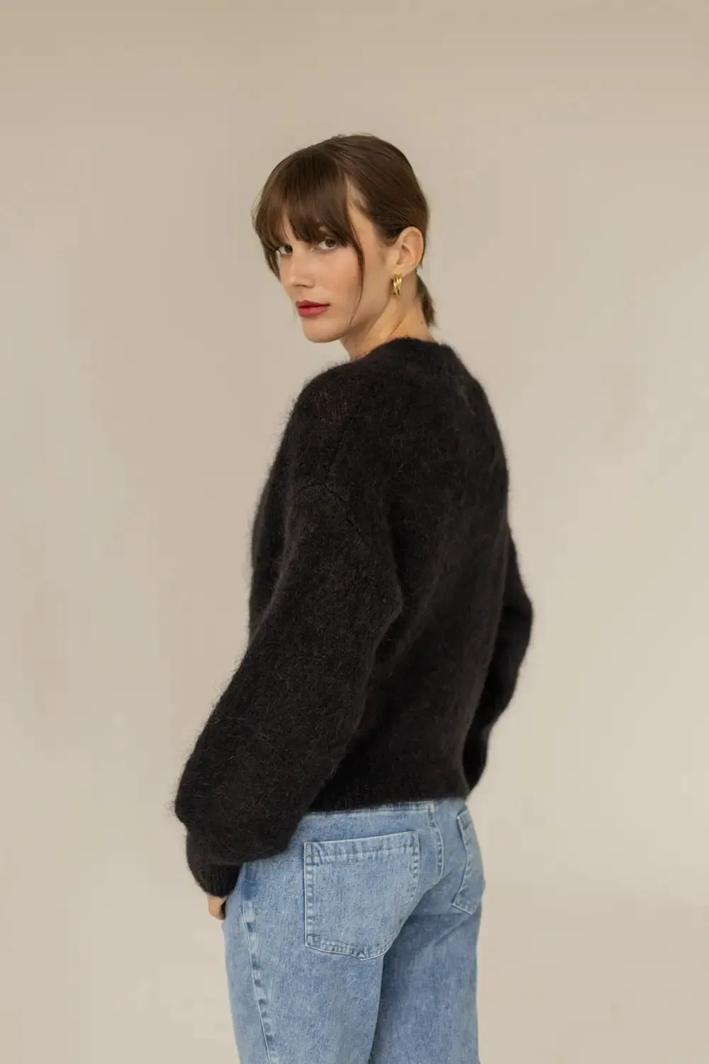 Mia Mohair Cardigan Black