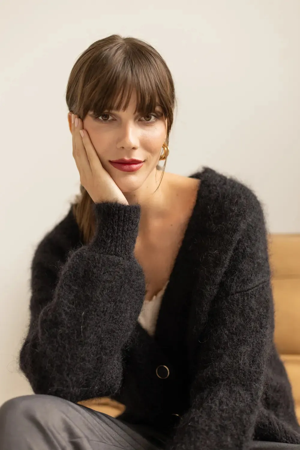 Mia Mohair Cardigan Black