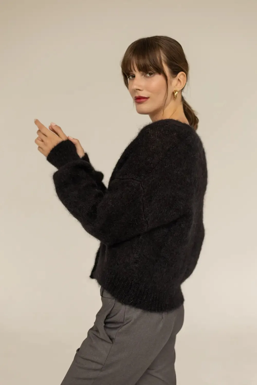 Mia Mohair Cardigan Black