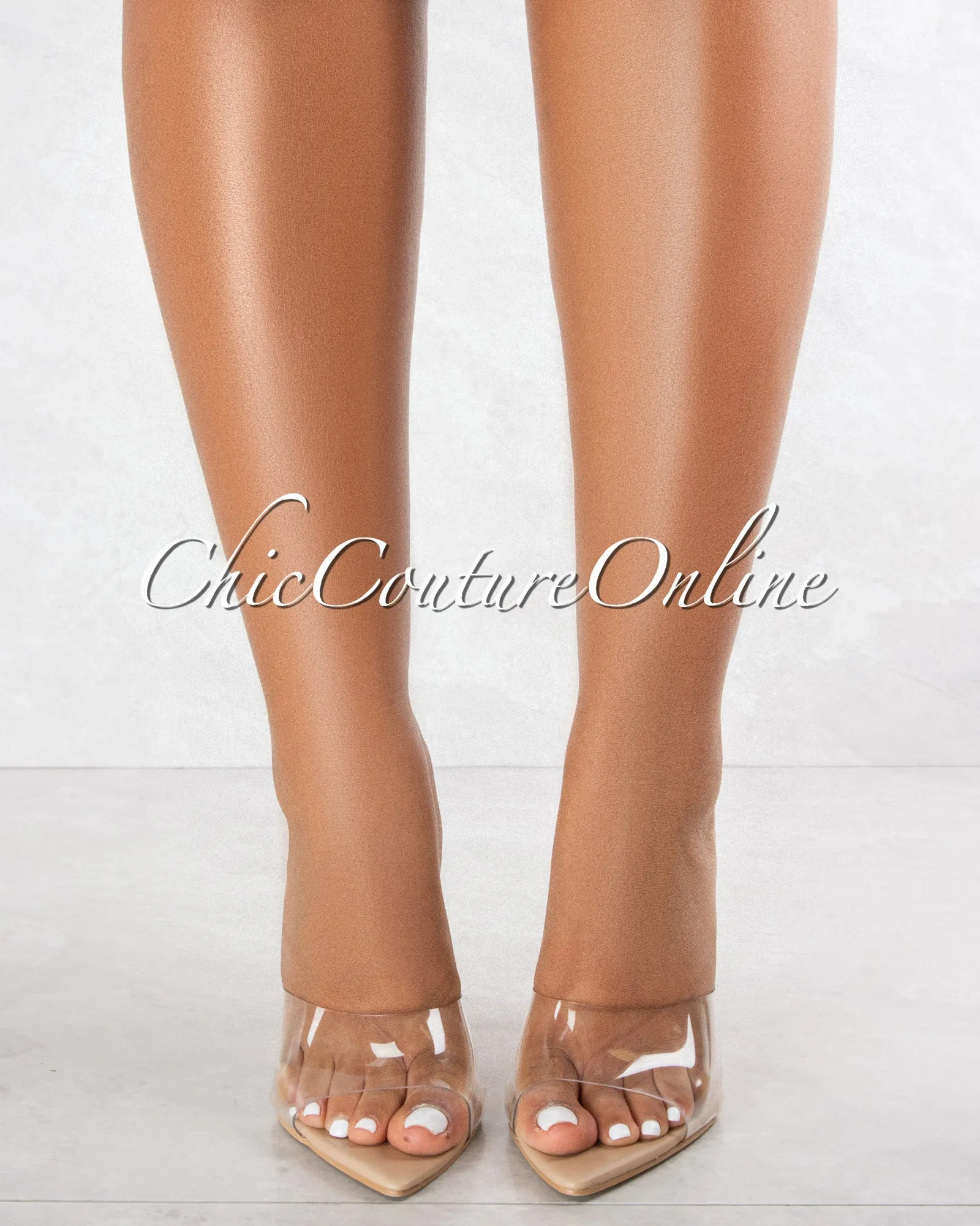 *Miann Nude Sole Clear Upper Pointed Toe Heels