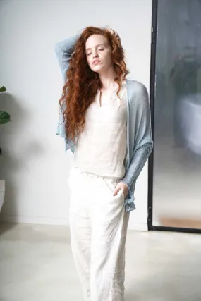 Mint Light teal Breve Short Bamboo Cardigan