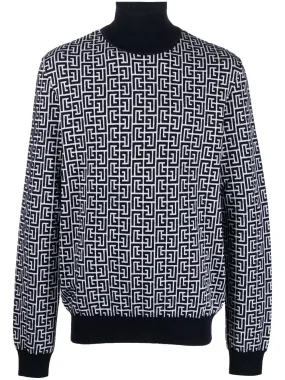 Monogram-Intarsia Roll-Neck Jumper