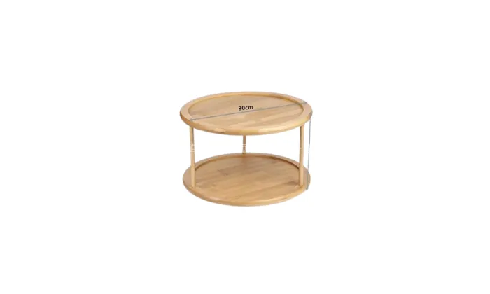 Natural Bamboo Rotating Cosmetics Storage Rack