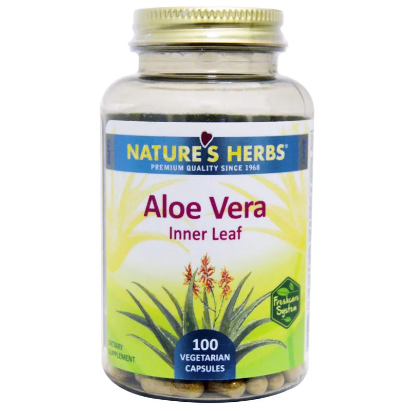 NATURE'S HERBS - Aloe Vera Inner Leaf - 100 Vegetarian Capsules