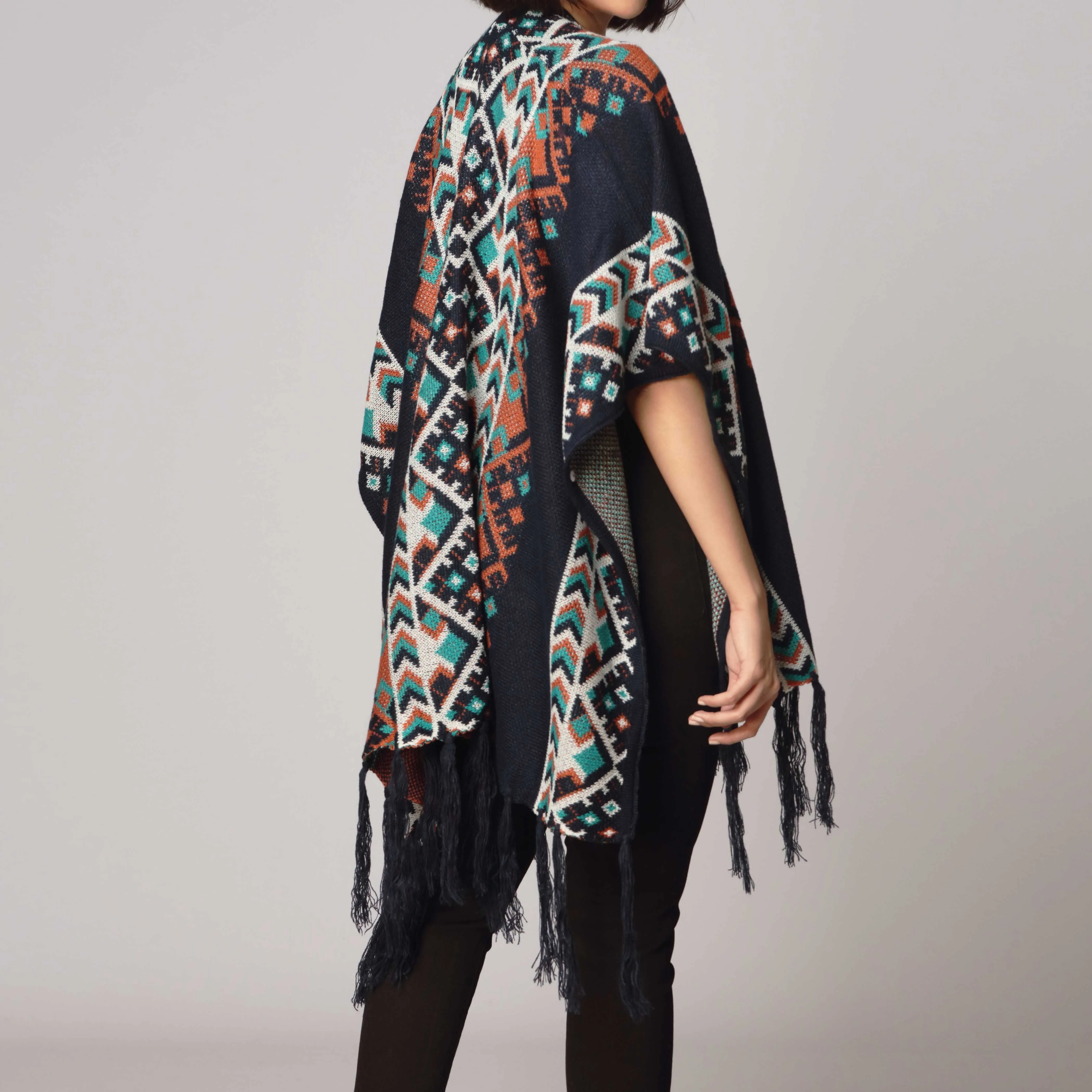 Navy Cape Shawl PW2801