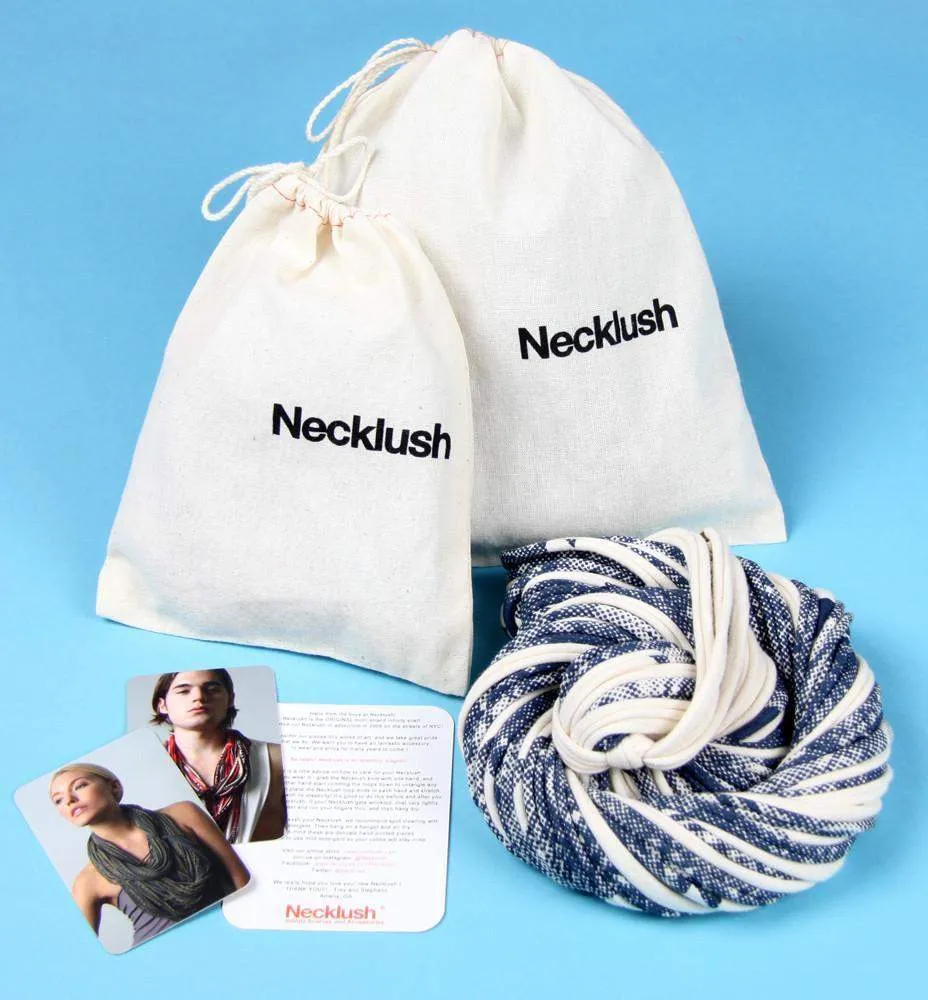 Necklush Cowl Scarf / Navy Blue & Gold / Unisex