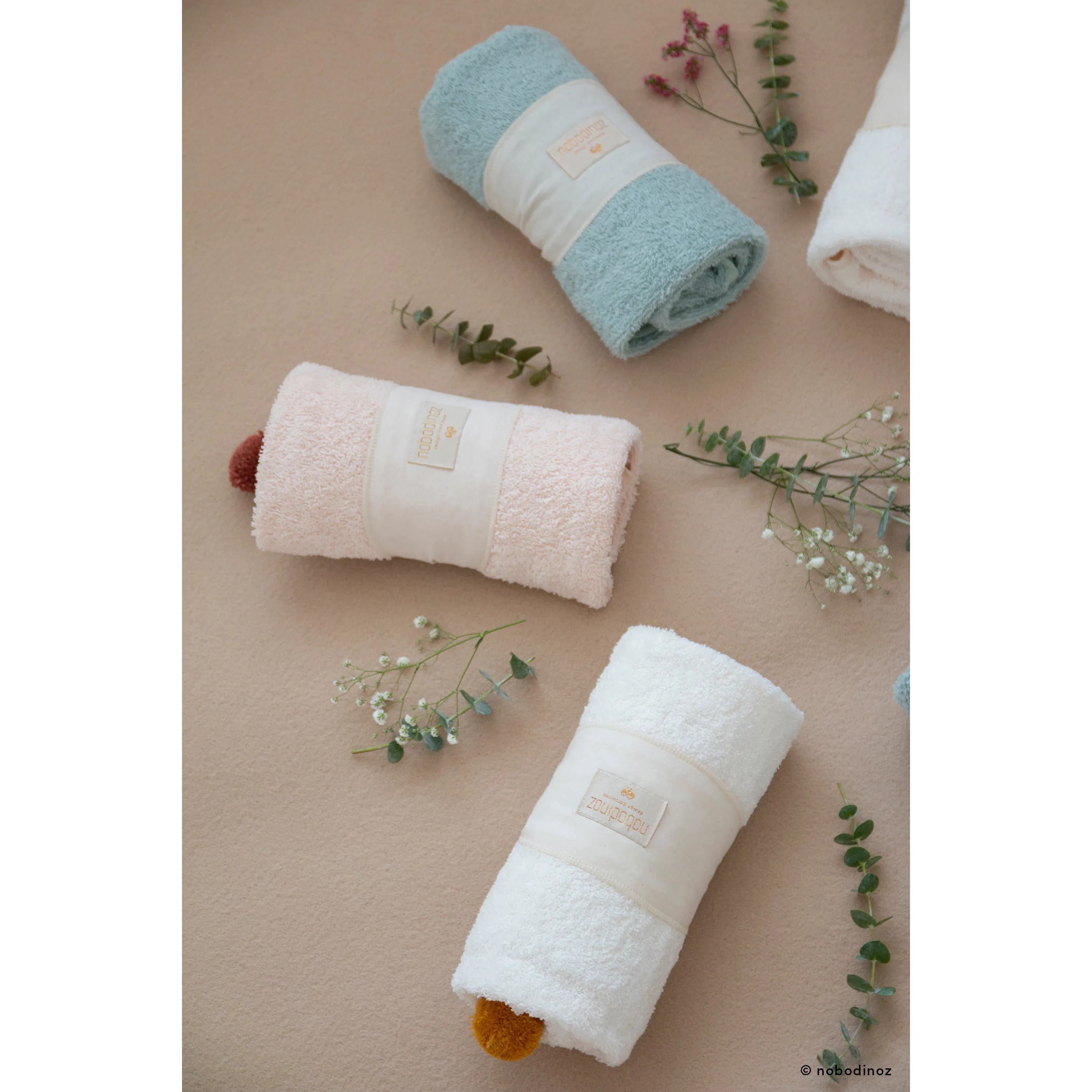 nobodinoz Cute Baby Bath Cape Pink
