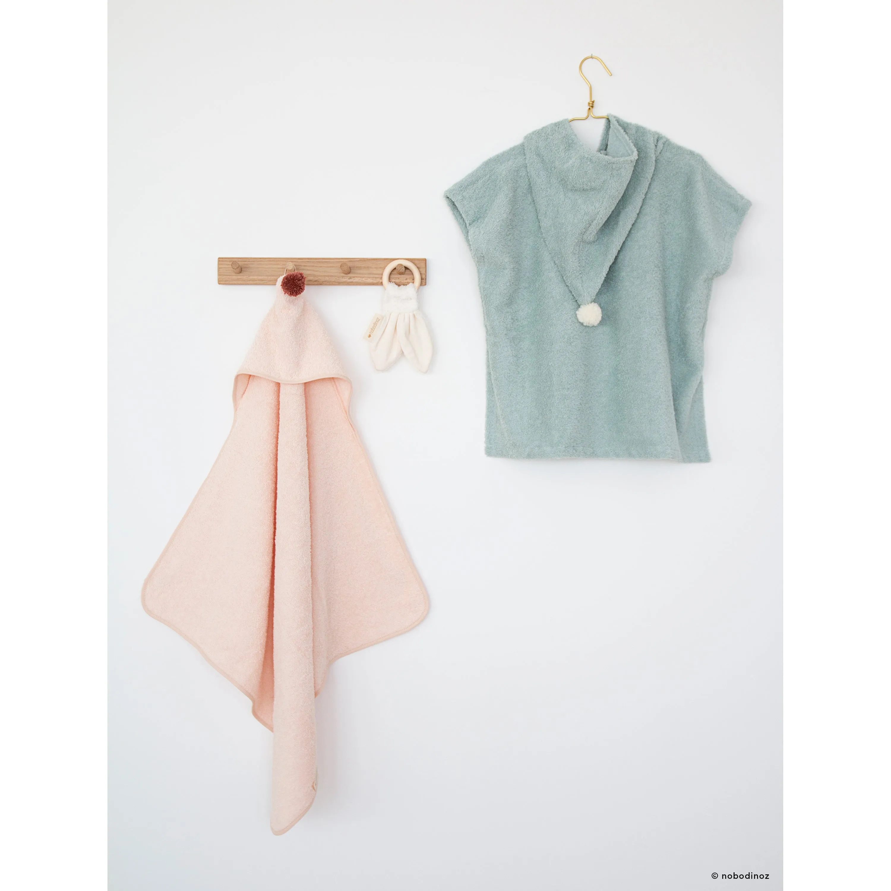 nobodinoz Cute Baby Bath Cape Pink