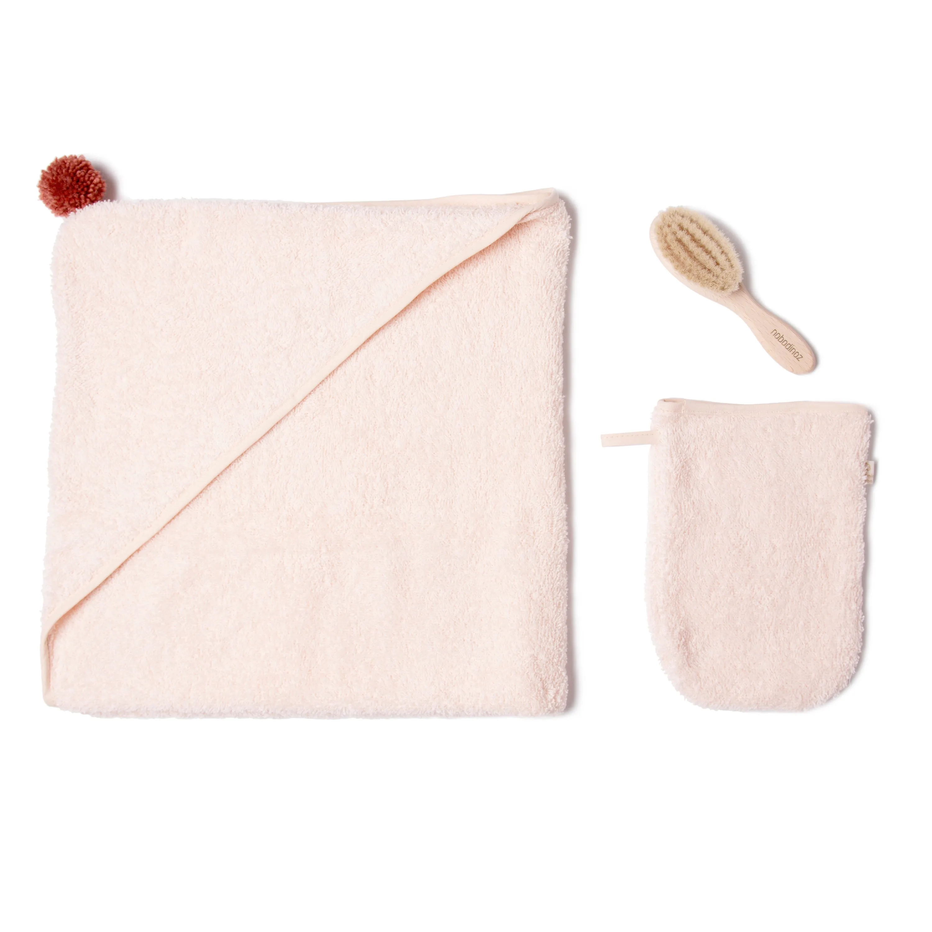 nobodinoz Cute Baby Bath Cape Pink