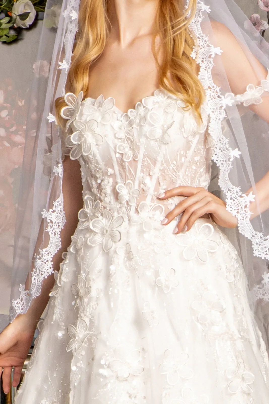 Off Shoulder Cape Sleeve Bridal Gown by GLS Gloria GL3448