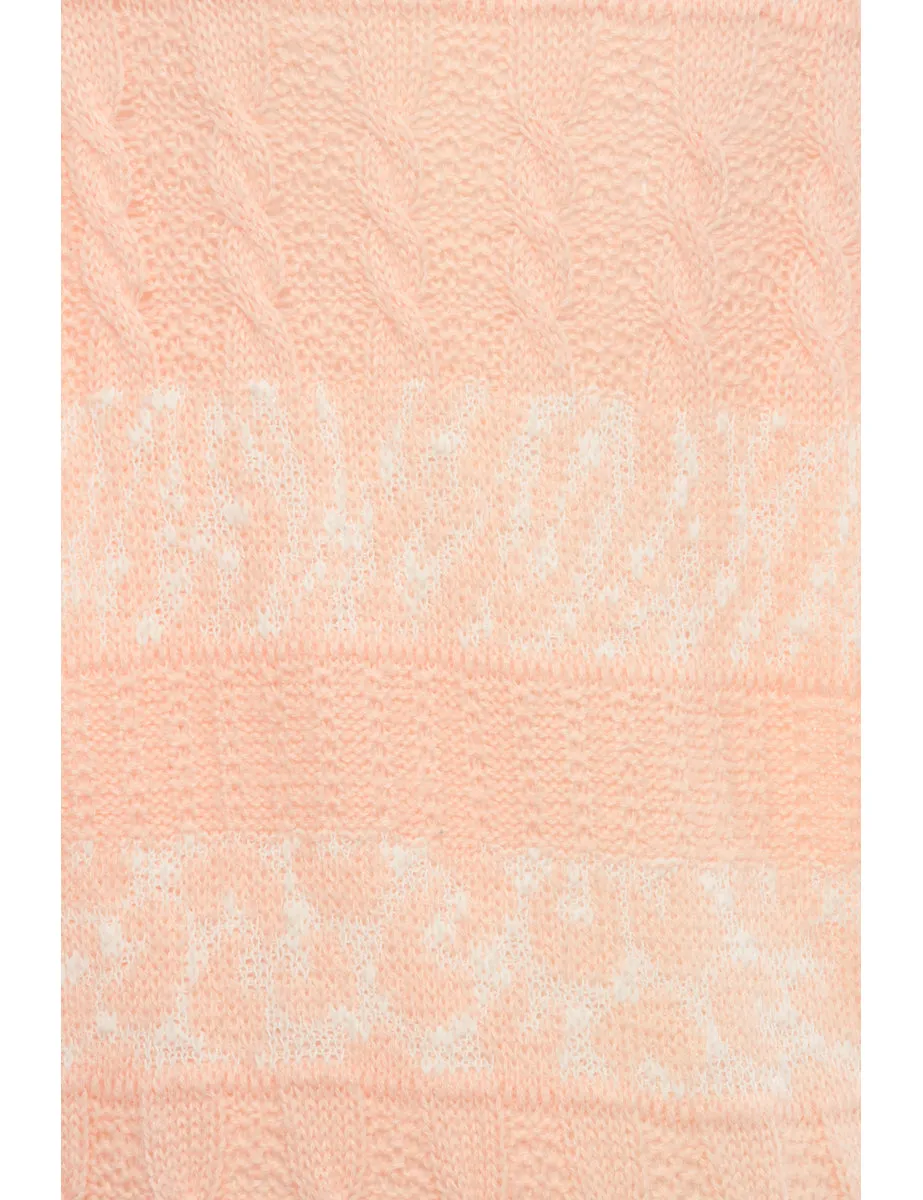 Patterned Pastel Peach Jumper - L