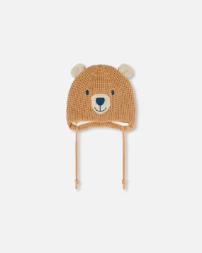 Peruvian Knit Hat Gold Brown