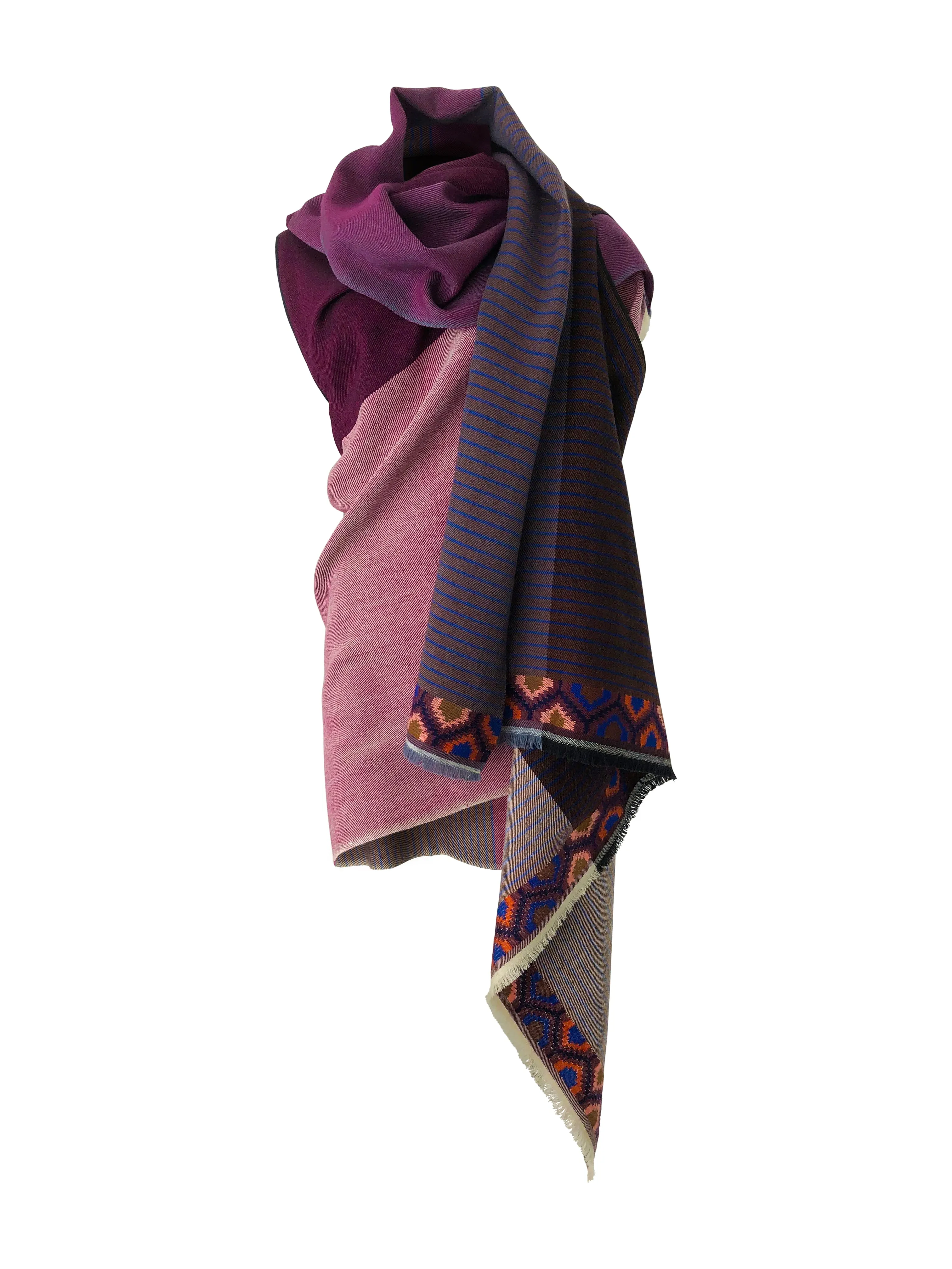 PETITE Light Wool Cape Fusion Plum