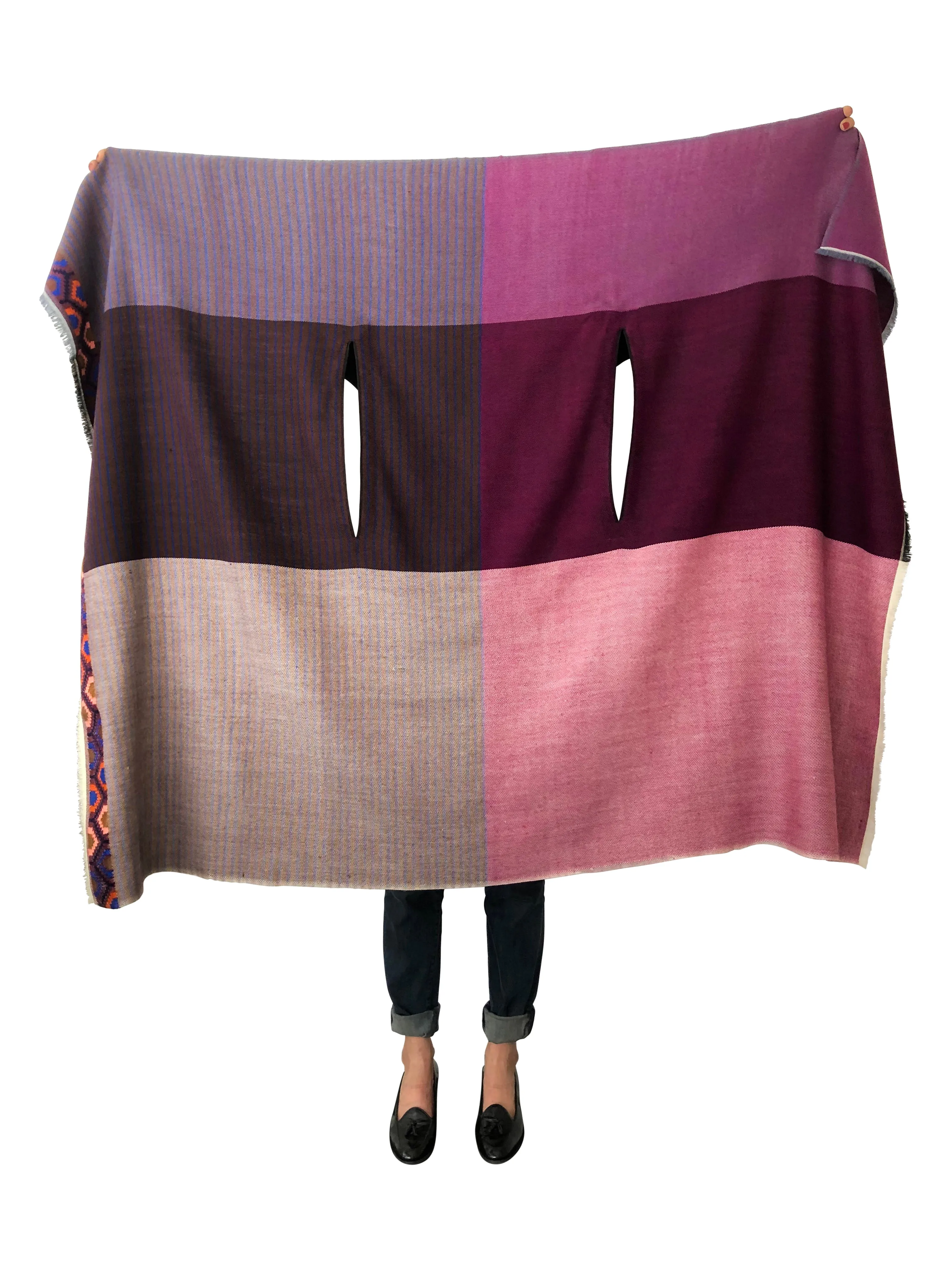PETITE Light Wool Cape Fusion Plum