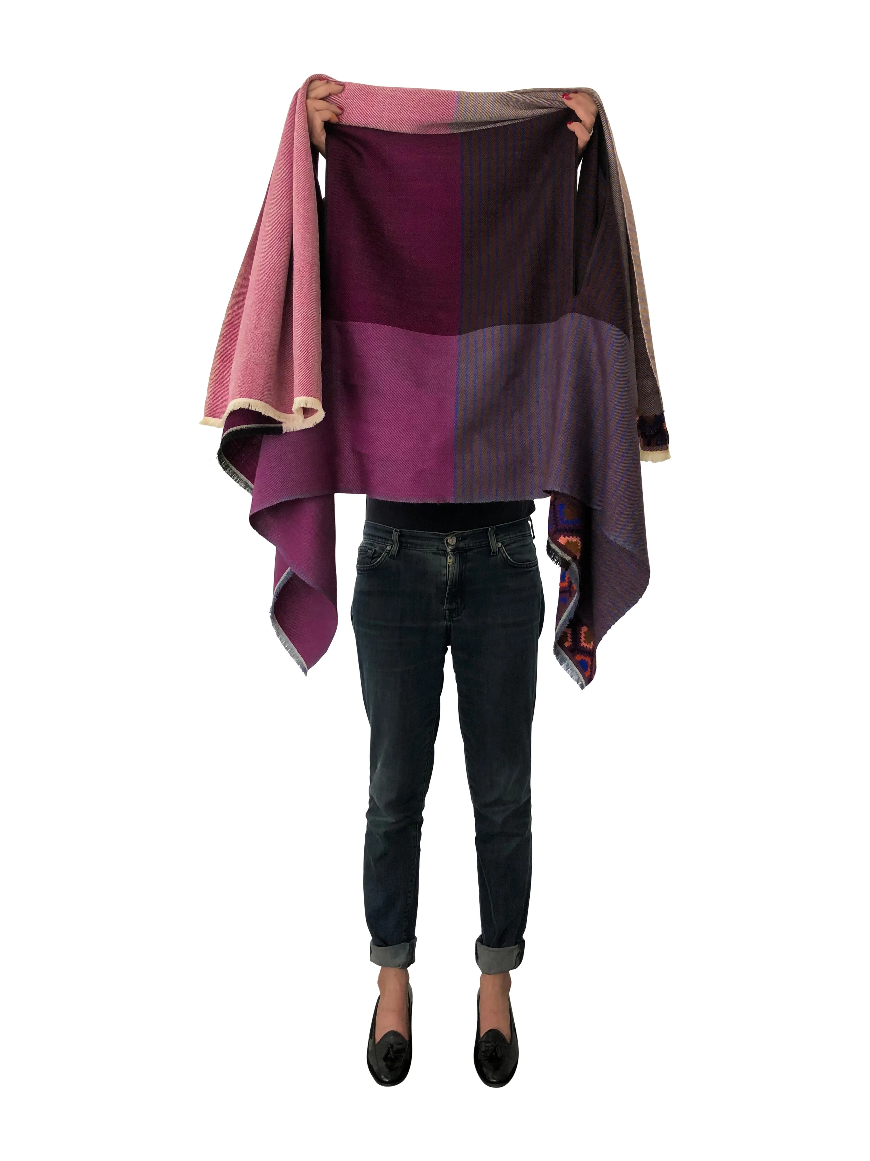 PETITE Light Wool Cape Fusion Plum