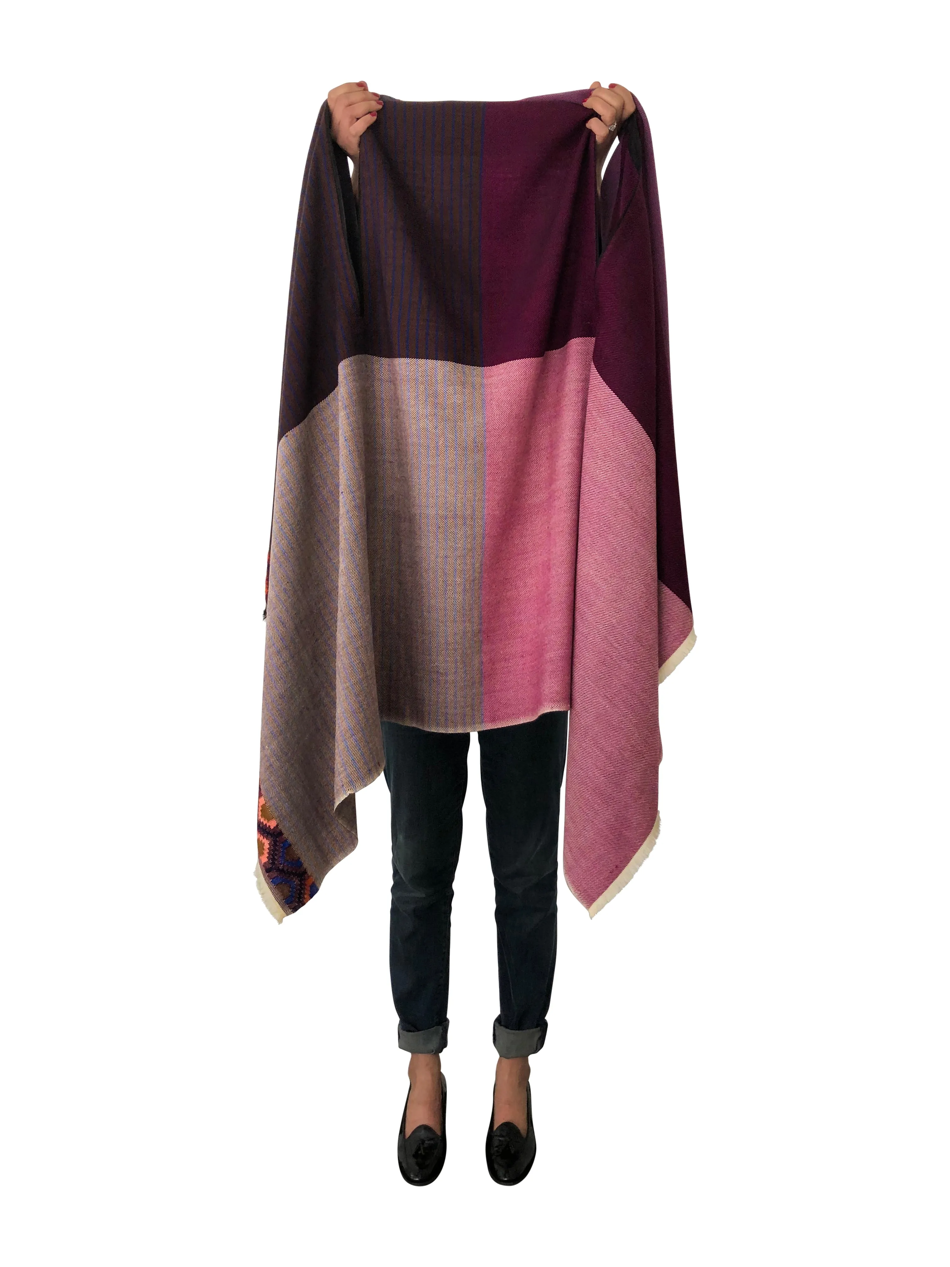 PETITE Light Wool Cape Fusion Plum